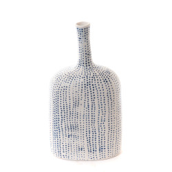 VASE POINTILLES BLEU GM