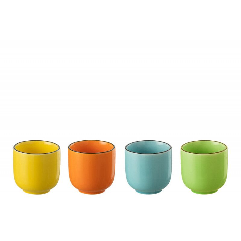 Boite De 4 Tasses Porcelaine Pop