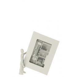 Personnage Avec Cadre Photo Aluminium Blanc Small (30232)