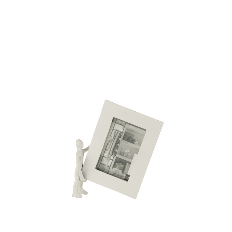 Personnage Avec Cadre Photo Aluminium Blanc Small (30232)