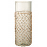 Vase Tricot Verre/Rotin Transparent Large (31975)