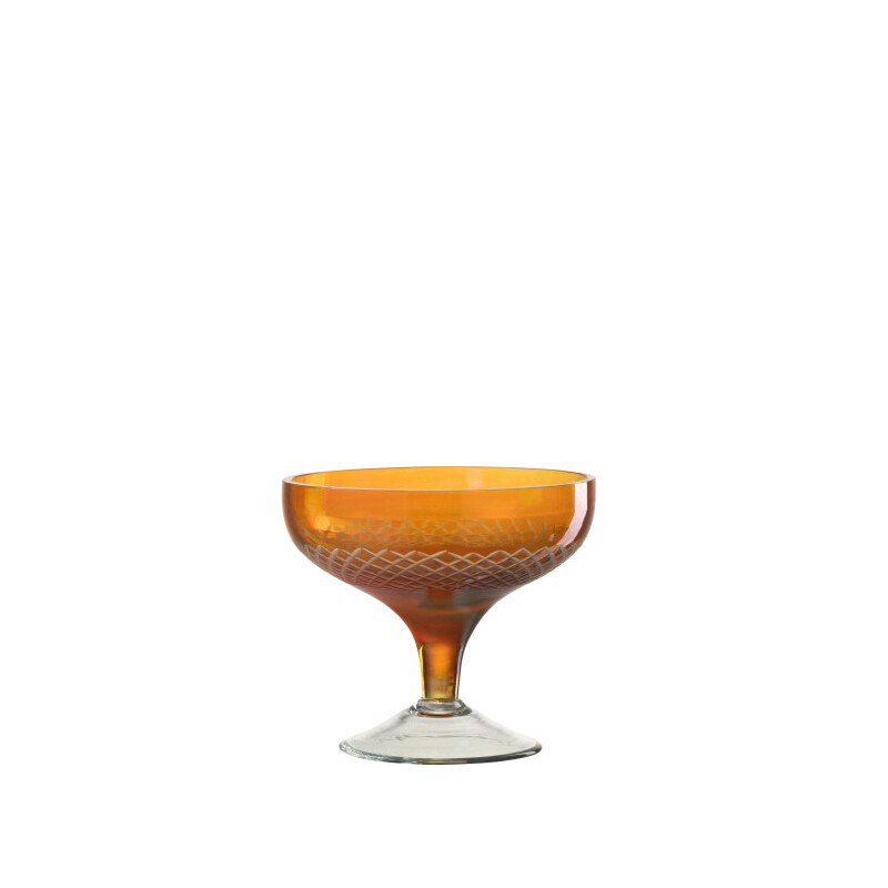 Verre Sur Pied Rond Verre Orange (32248)