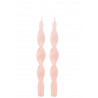 Boite 2 Bougies Torsade Rose-3h (32330)