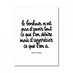 Affiche apprecier ce que l'on a