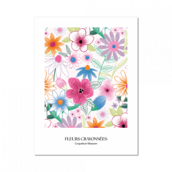 Affiche fleurs crayonnees