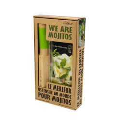 Coffret mojitos : Pilon-doseur, recettes et pailles