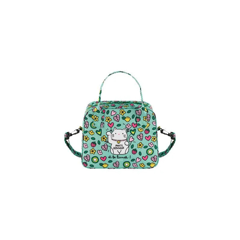 Sac à lunch isotherme GIVRAIS (+ bandoulière) modèle Chat bonheur -