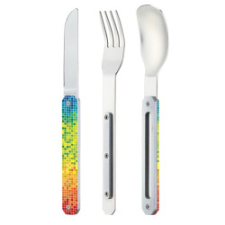 Couverts droits magnétiques Akinod 12H34 Miroir Pixel