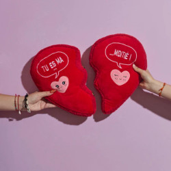 COUSSIN COEUR AIMANTE TU ES MA MOITIE