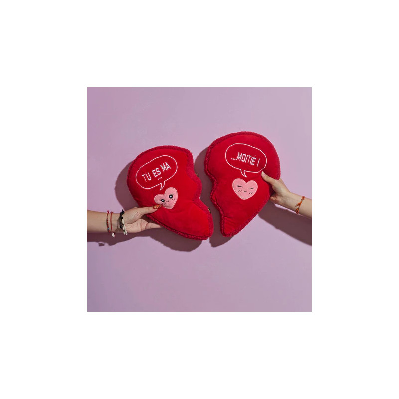 COUSSIN COEUR AIMANTE TU ES MA MOITIE