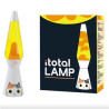 Lampe à poser Itotal Lave base blanche liquide jaune Chat blanc