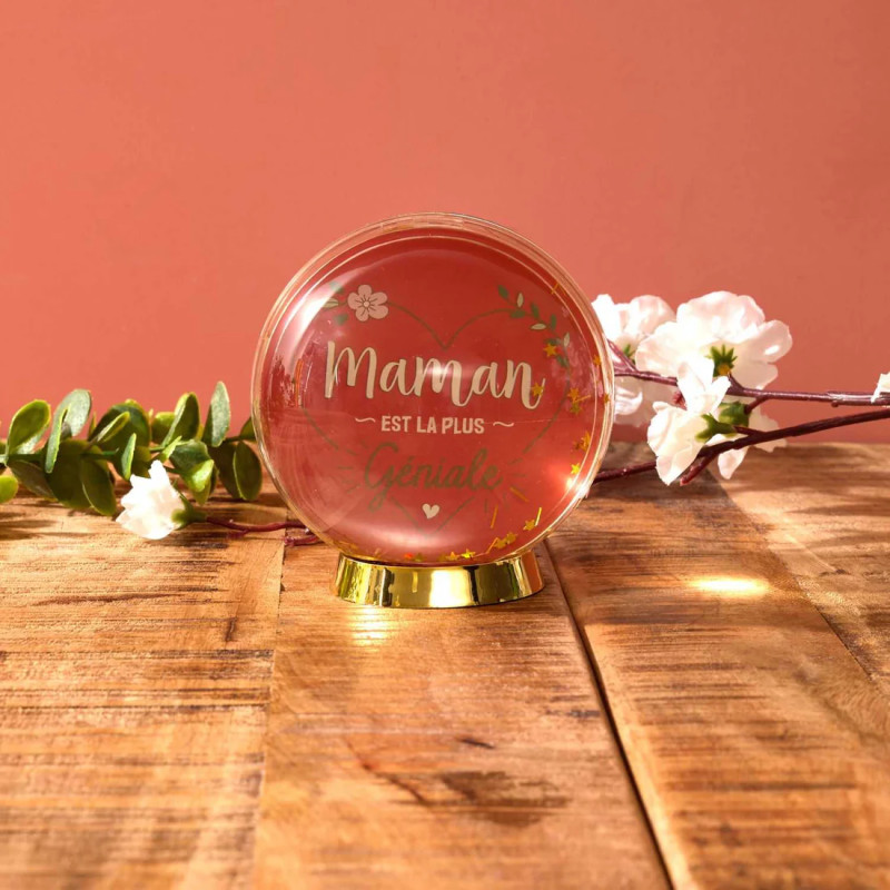 BOULE A NEIGE CADRE PHOTO MAMAN