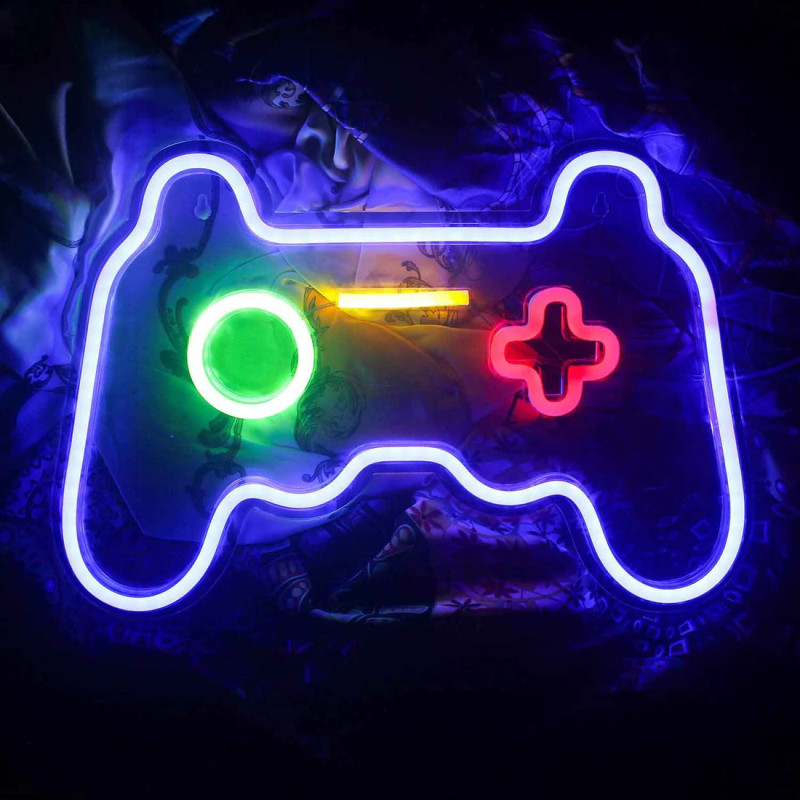 Enseigne lumineuse néon en forme de console de jeux -